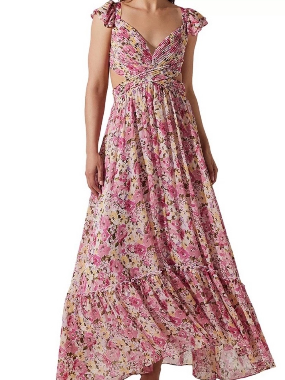 Astr The Label Floral Strappy Back Maxi Dress